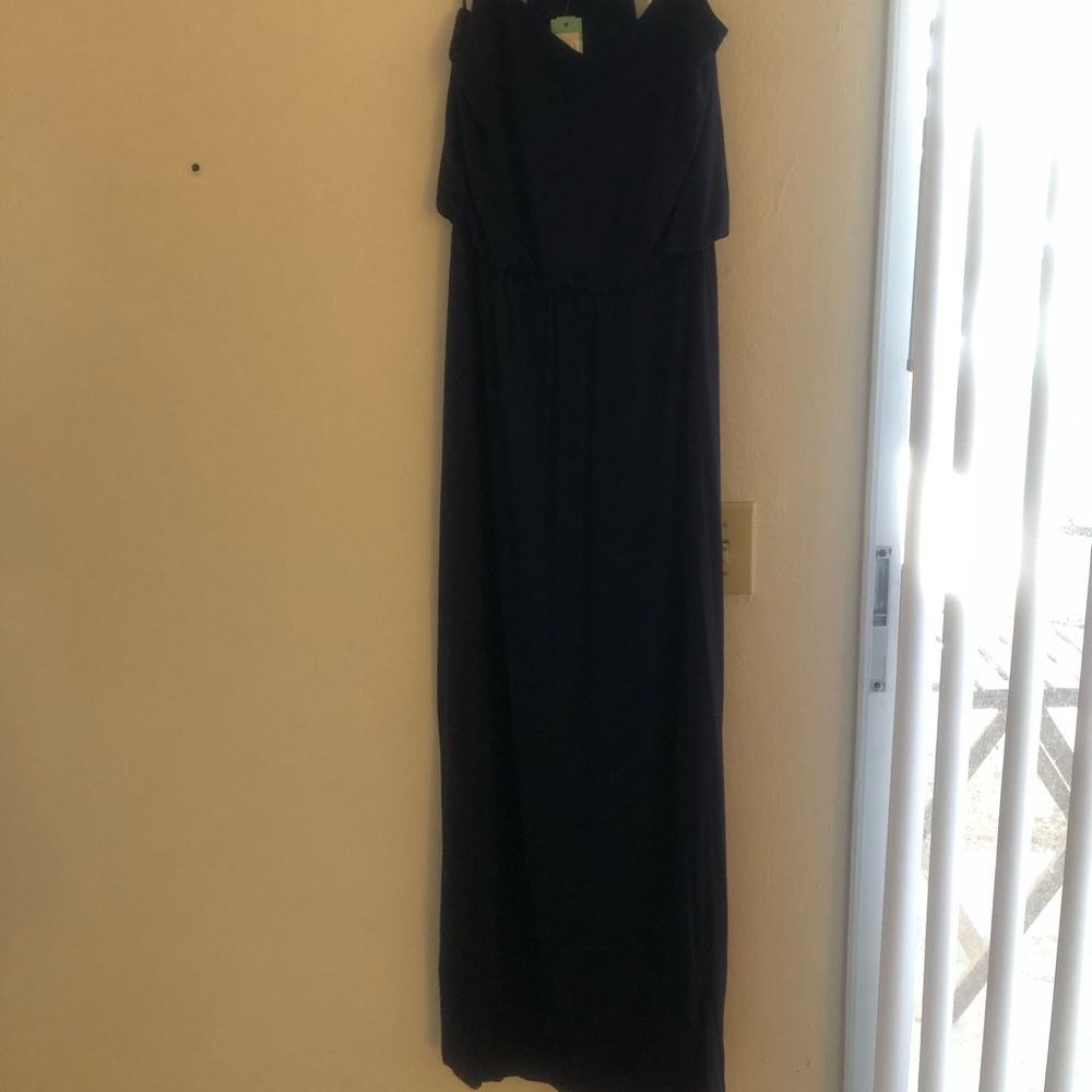 Navy blue long casual dress